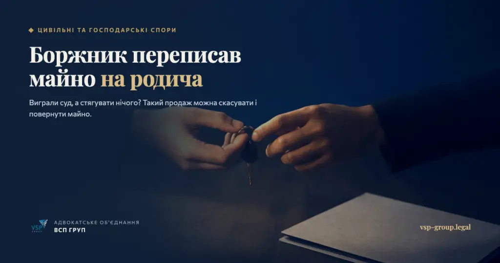 Боржник переписав майно на родича: що робити кредитору